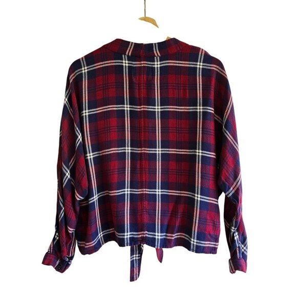 Rails Sloane Tie-Front Plaid Shirt Red/Blue Button-Up Lightweight Soft Size L - Picture 3 of 12